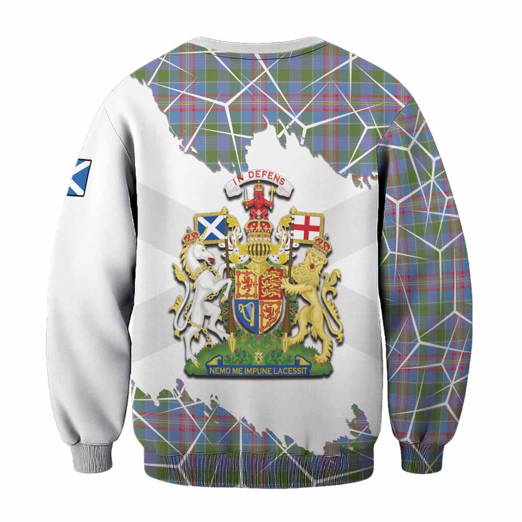 Ralston Tartan Sweatshirt with Family Crest and Lion Rampant Grunge Style