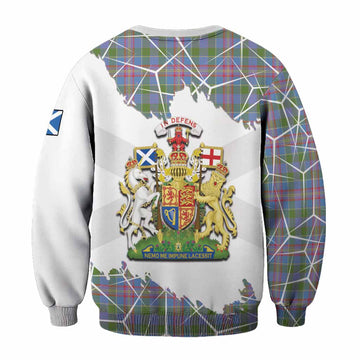 Ralston Tartan Sweatshirt with Family Crest and Lion Rampant Grunge Style