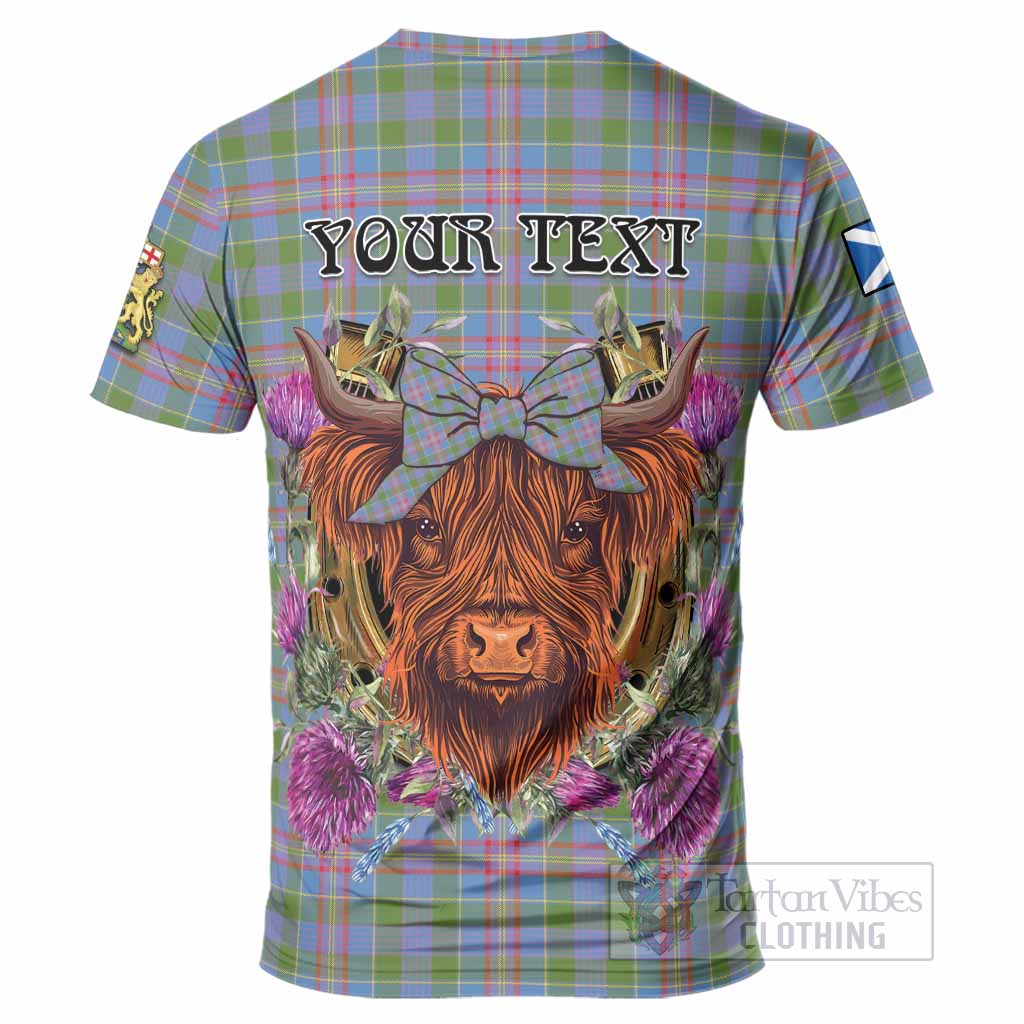 Ralston Tartan T-Shirt Scottish Thistle Heilan Coo