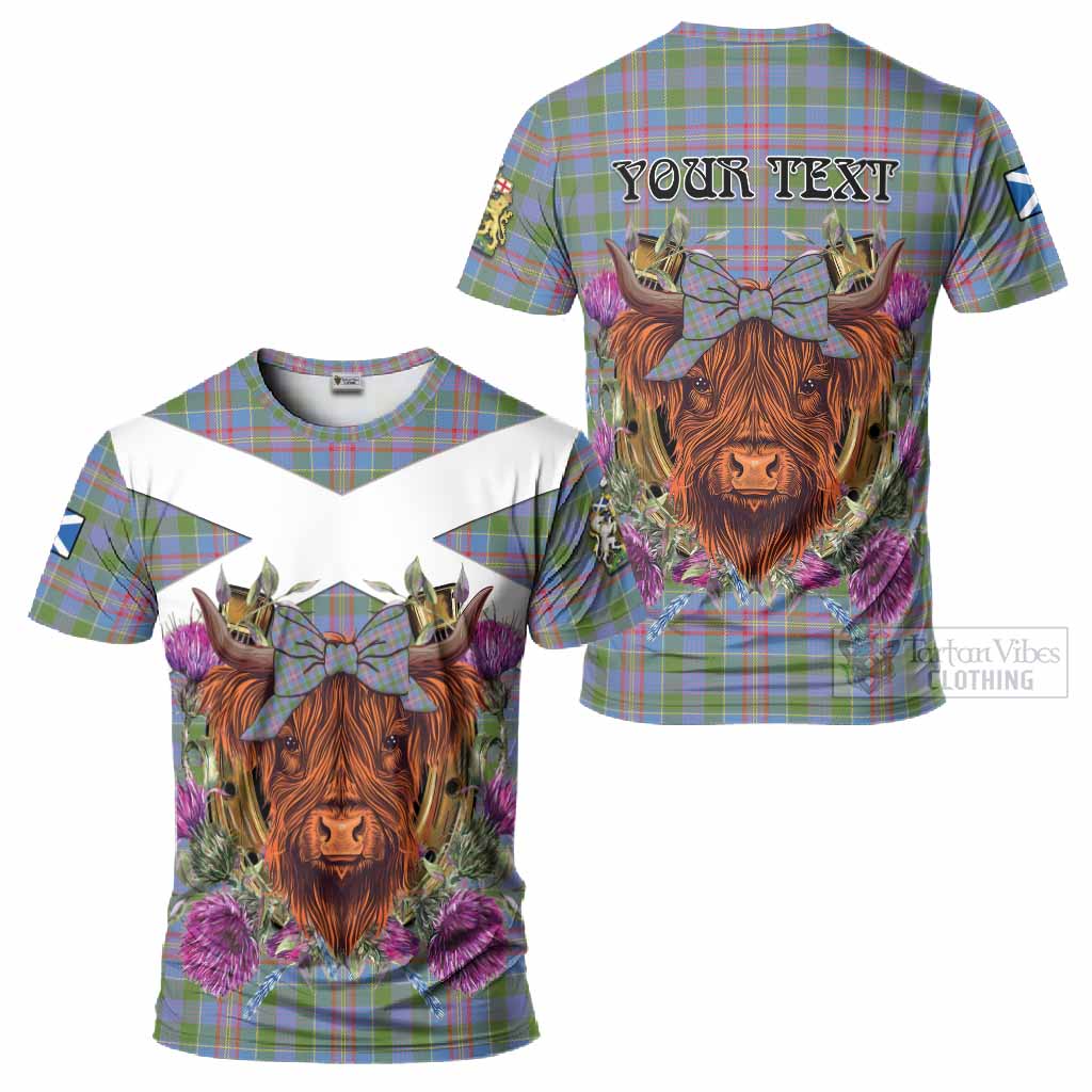 Ralston Tartan T-Shirt Scottish Thistle Heilan Coo