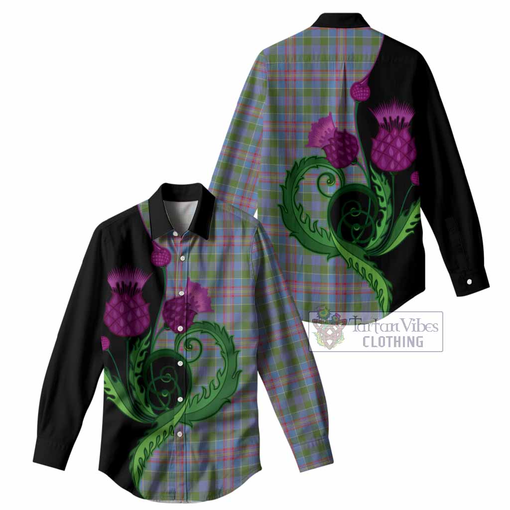 Ralston Tartan Women Casual Shirt Traditional Scottish Thistle