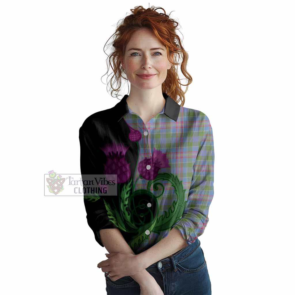 Ralston Tartan Women Casual Shirt Traditional Scottish Thistle