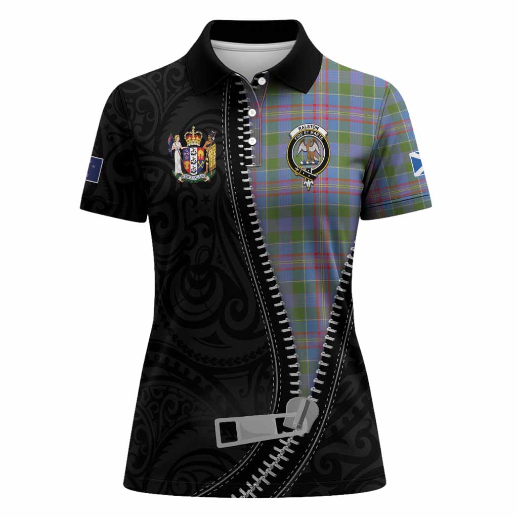 Ralston Tartan Women Polo Shirt New Zealand Pattern Unique Zipper Stylized