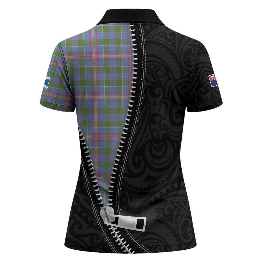Ralston Tartan Women Polo Shirt New Zealand Pattern Unique Zipper Stylized