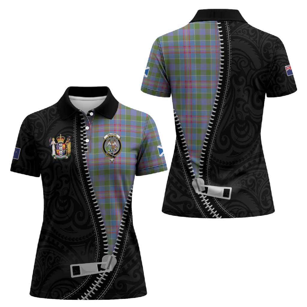 Ralston Tartan Women Polo Shirt New Zealand Pattern Unique Zipper Stylized