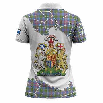 Ralston Tartan Women Polo Shirt with Family Crest and Lion Rampant Grunge Style