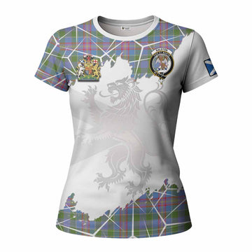 Ralston Tartan Women T shirt with Family Crest and Lion Rampant Grunge Style