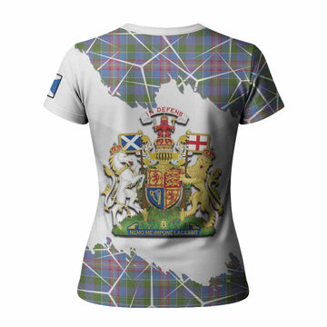 Ralston Tartan Women T shirt with Family Crest and Lion Rampant Grunge Style