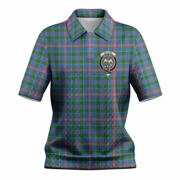 Ralston Tartan Women’s Polo Sweater Top with Family Crest