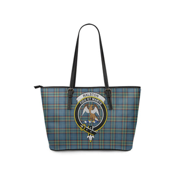 Ralston UK Tartan Leather Tote Bag with Family Crest