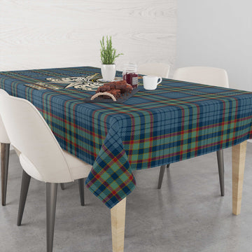 Ralston UK Tartan Tablecloth with Clan Crest and the Golden Sword of Courageous Legacy