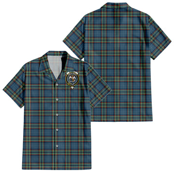 Ralston UK Tartan Short Sleeve Button Down Shirt with Family Crest