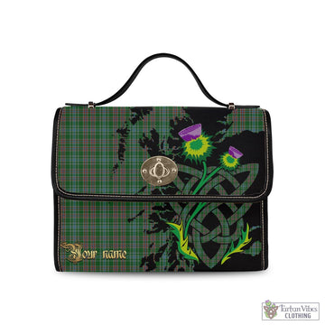 Ralston USA Tartan Waterproof Canvas Bag with Scotland Map and Thistle Celtic Accents