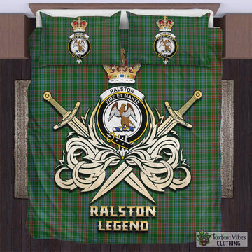 Ralston USA Tartan Bedding Set with Clan Crest and the Golden Sword of Courageous Legacy