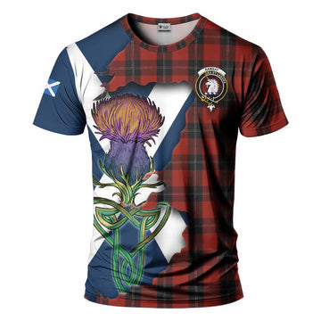 Tartan Vibes Clothing Ramsay Tartan Family Crest T-Shirt Scottish Thistle Celtic Inspired