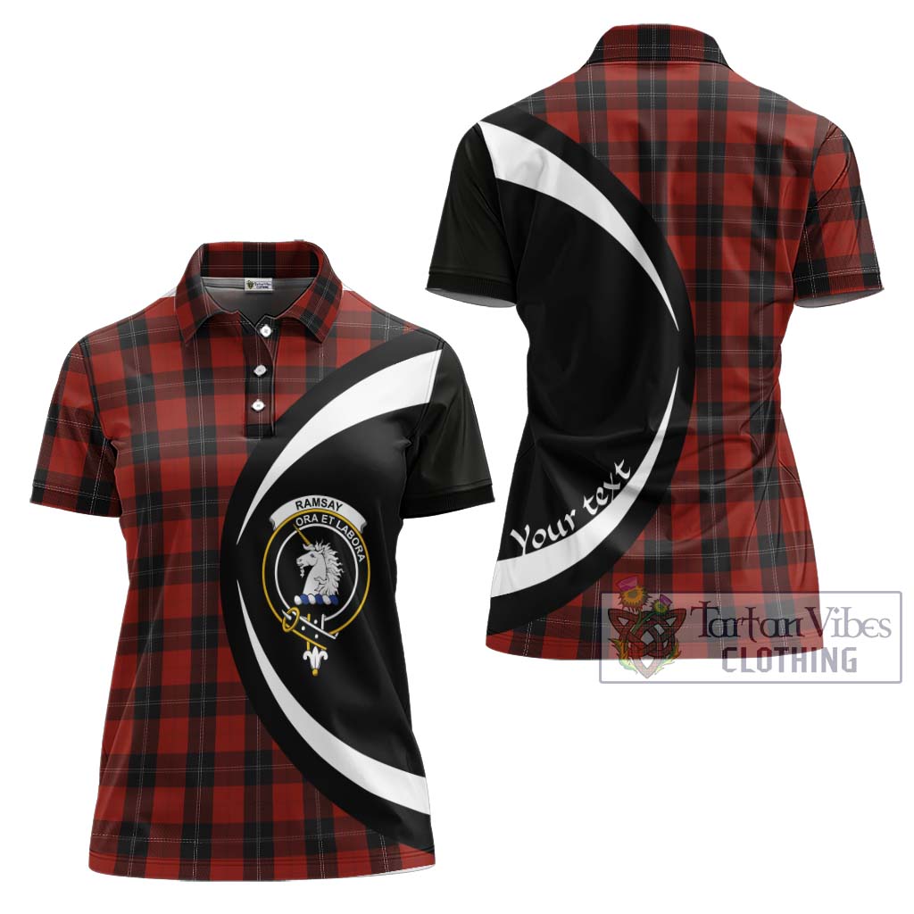 Ramsay Tartan Women's Polo Shirt with Family Crest Circle Style Women - Tartan Vibes Clothing