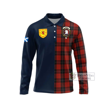 Ramsay Tartan Long Sleeve Polo Shirt Alba with Scottish Lion Royal Arm Half Style