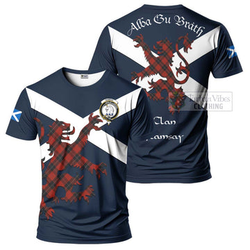 Tartan Vibes Clothing Ramsay Tartan Lion Rampant T-Shirt – Proudly Display Your Heritage with Alba Gu Brath and Clan Name