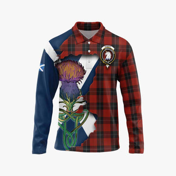 Tartan Vibes Clothing Ramsay Tartan Family Crest Long Sleeve Polo Shirt Scottish Thistle Celtic Inspired
