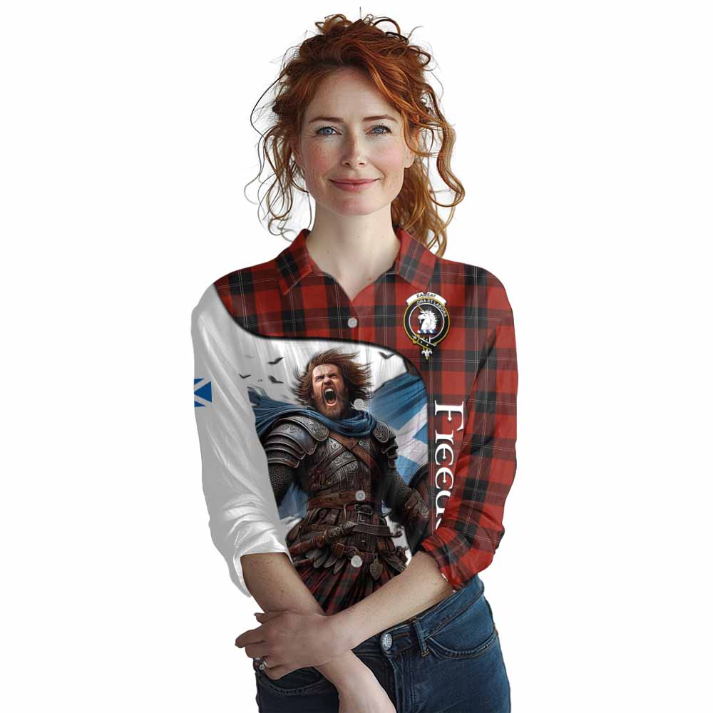 Tartan Vibes Clothing Ramsay Crest Tartan Women's Casual Shirt Inspired by the Freedom of Scottish Warrior
