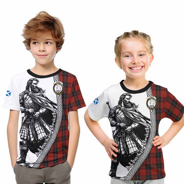 Ramsay Tartan Clan Crest Kid T-Shirt with Highlander Warrior Celtic Style