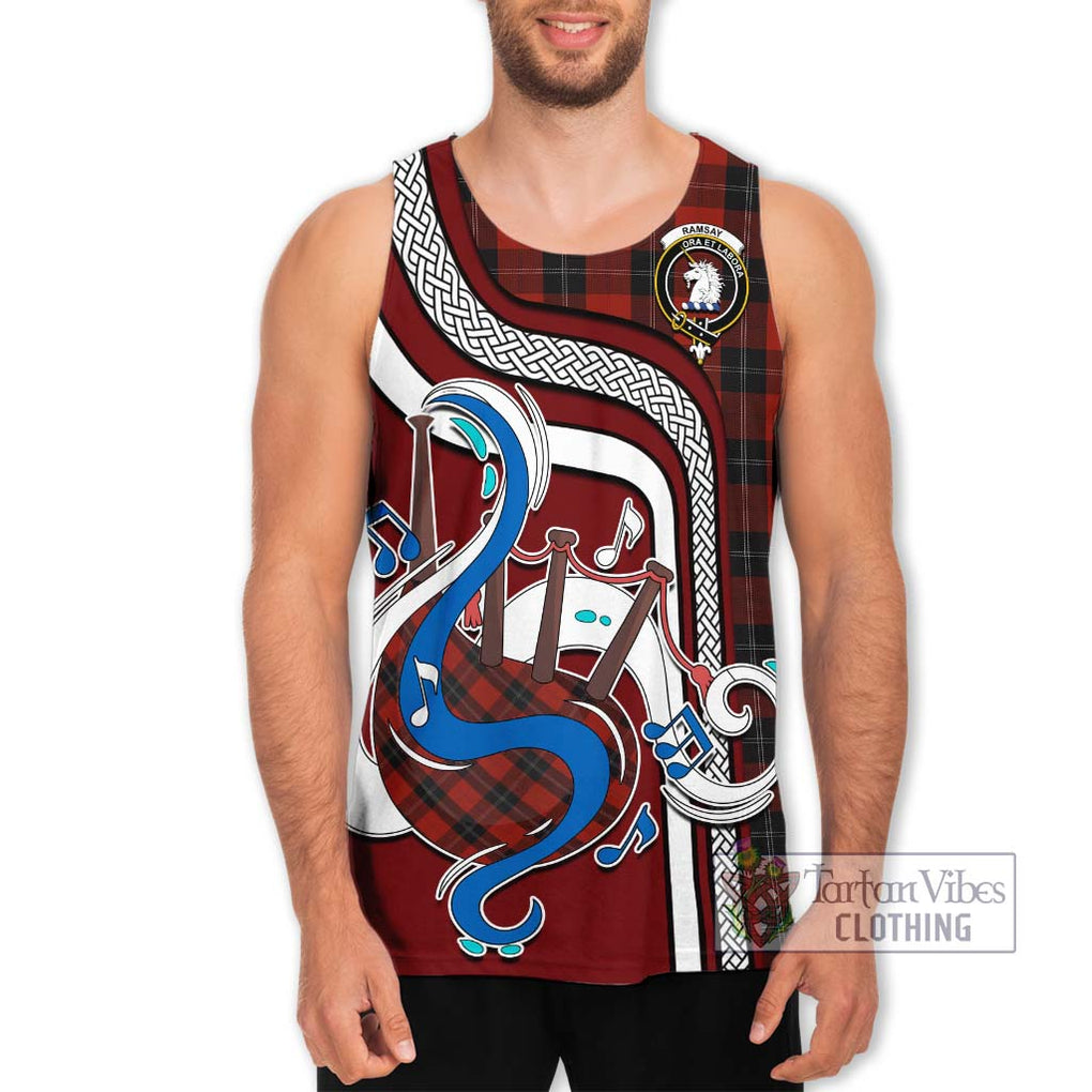Ramsay Tartan Men's Tank Top with Epic Bagpipe Style Men - Tartanvibesclothing Shop