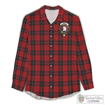 Tartan Vibes Clothing Ramsay Tartan Womens Casual Shirt with Family Crest