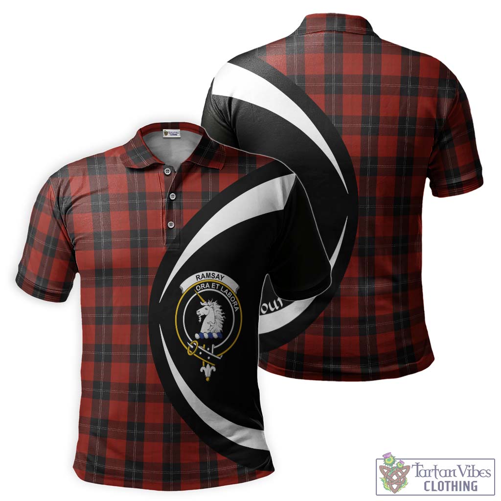 Ramsay Tartan Men's Polo Shirt with Family Crest Circle Style Kid - Tartan Vibes Clothing
