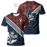 Ramsay Tartan T-Shirt Featuring Thistle and Scotland Map Kid's Shirt - Tartanvibesclothing Store