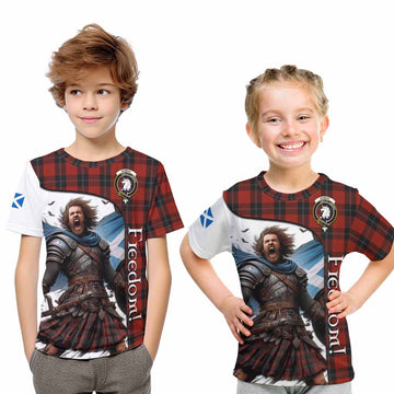 Tartan Vibes Clothing Ramsay Crest Tartan Kid T-Shirt Inspired by the Freedom of Scottish Warrior