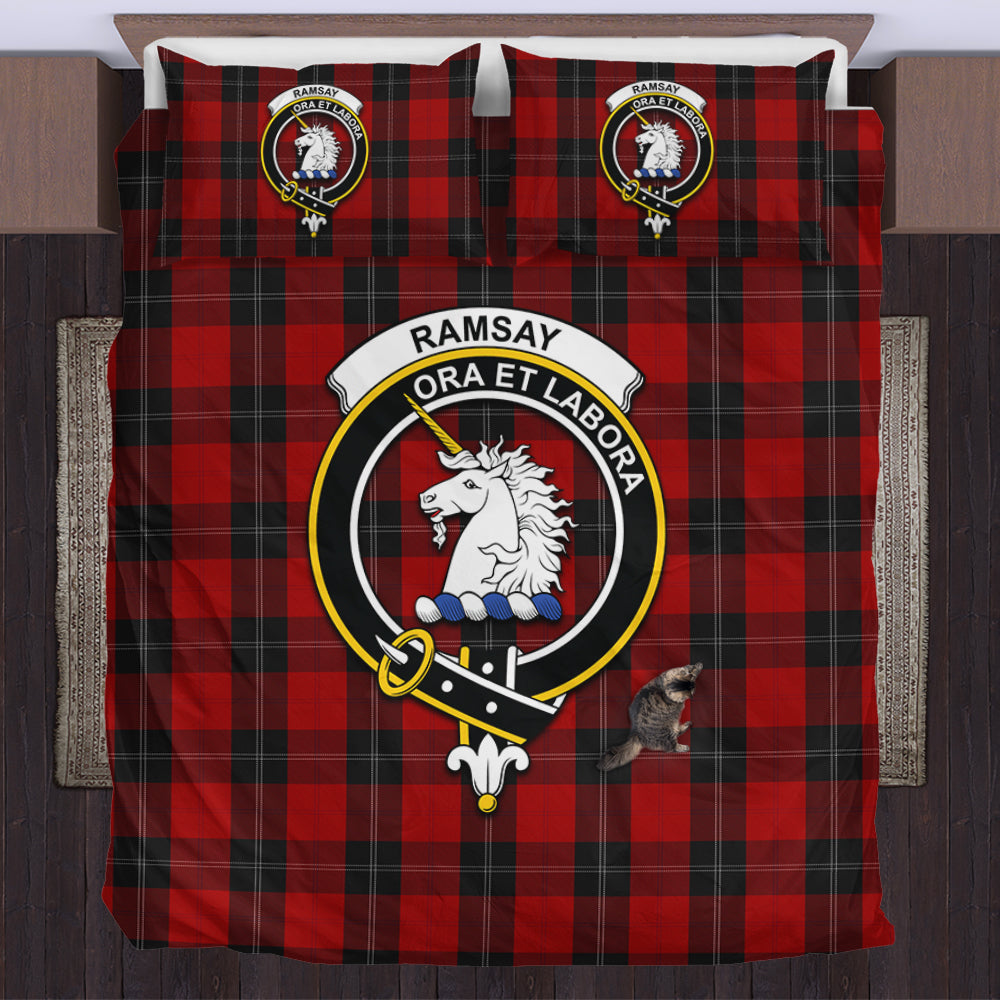 Ramsay Tartan Bedding Set with Family Crest US Bedding Set - Tartan Vibes Clothing