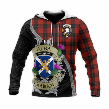 Ramsay Tartan Family Crest Knitted Hoodie Lion Rampant Royal Thistle Shield Celtic Inspired