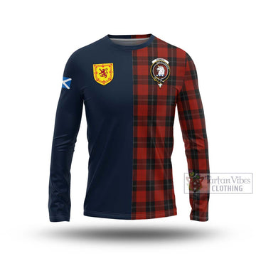 Ramsay Tartan Long Sleeve T-Shirt Alba with Scottish Lion Royal Arm Half Style