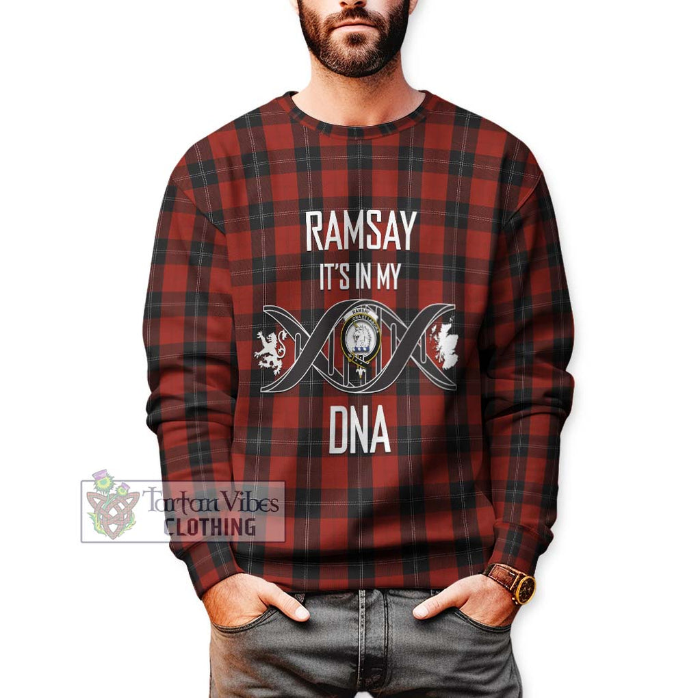 Ramsay Tartan Sweatshirt with Family Crest DNA In Me Style Unisex - Tartanvibesclothing Shop