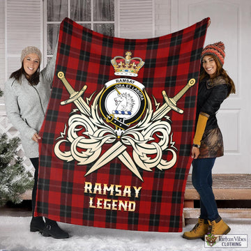 Ramsay Tartan Blanket with Clan Crest and the Golden Sword of Courageous Legacy