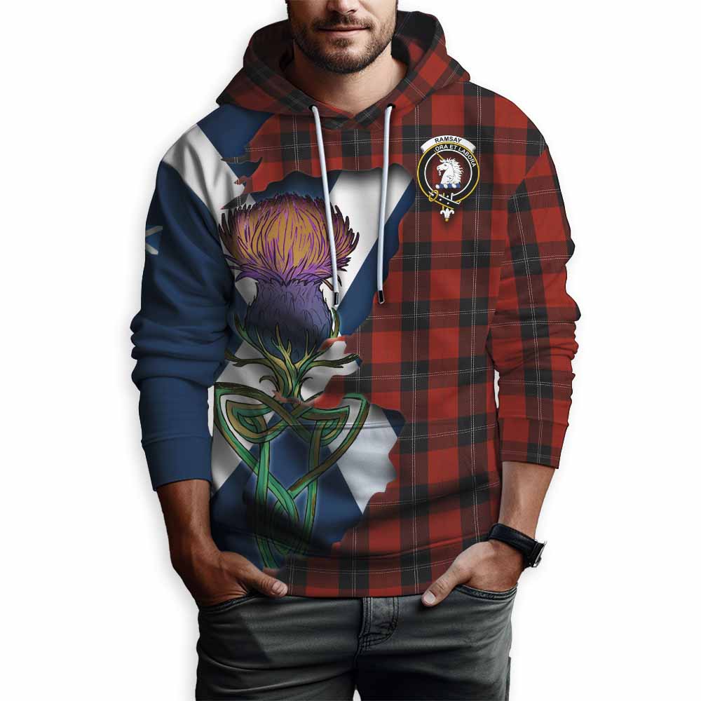 Tartan Vibes Clothing Ramsay Tartan Family Crest Hoodie Scottish Thistle Celtic Inspired