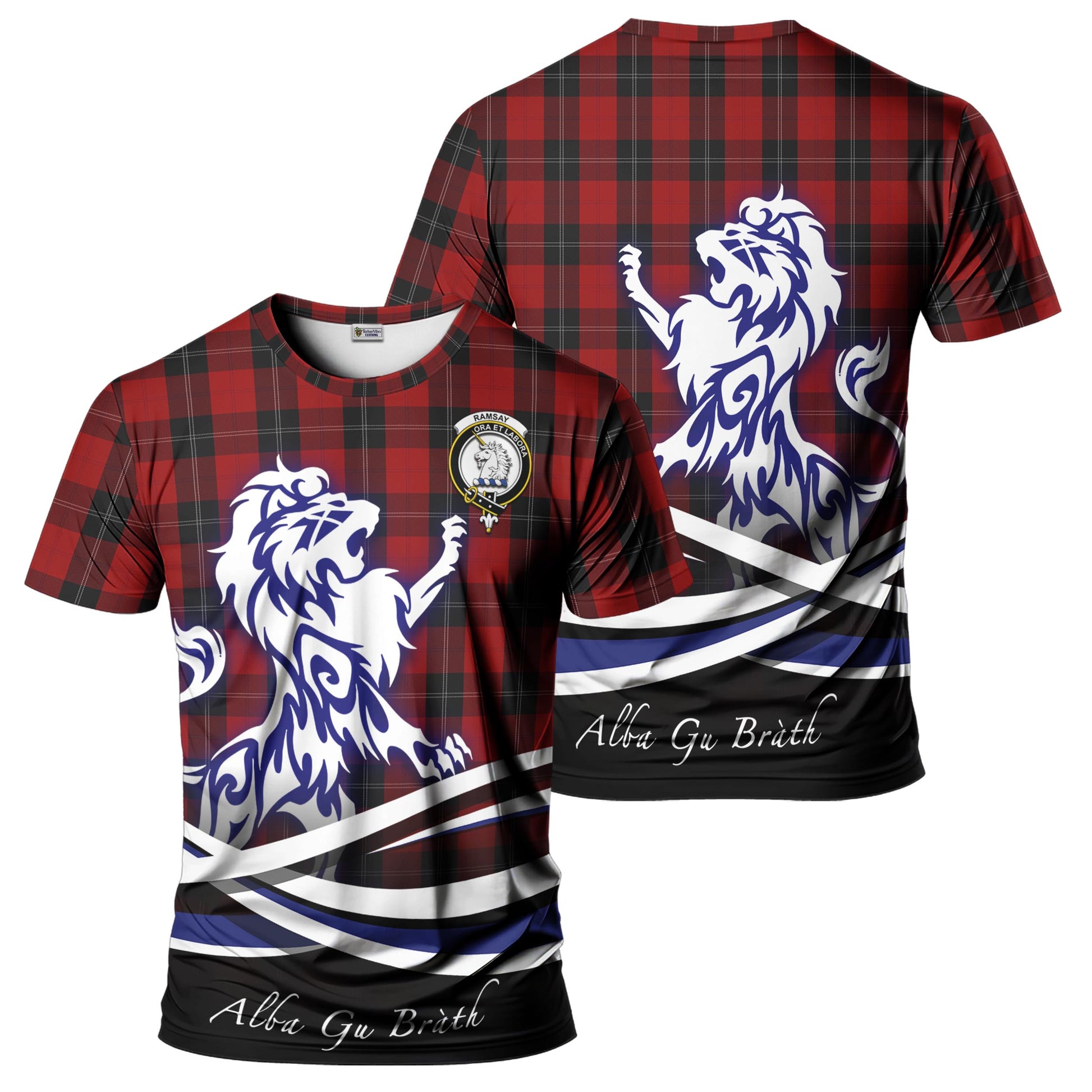ramsay-tartan-t-shirt-with-alba-gu-brath-regal-lion-emblem