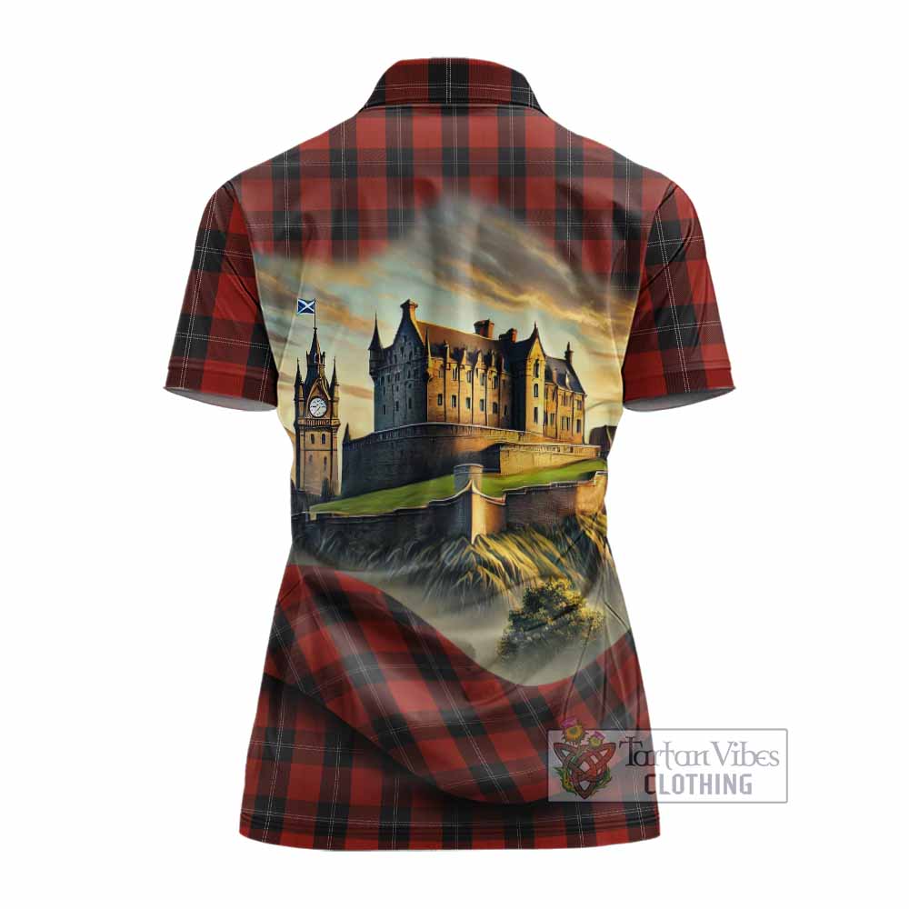Tartan Vibes Clothing Ramsay Tartan Family Crest Women's Polo Shirt with Scottish Ancient Castle Stype