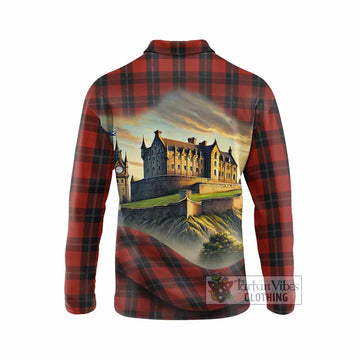 Tartan Vibes Clothing Ramsay Tartan Family Crest Long Sleeve Polo Shirt with Scottish Ancient Castle Style