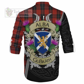 Tartan Vibes Clothing Ramsay Tartan Family Crest Ghillie Kilt Shirt Lion Rampant Royal Thistle Shield Celtic Inspired