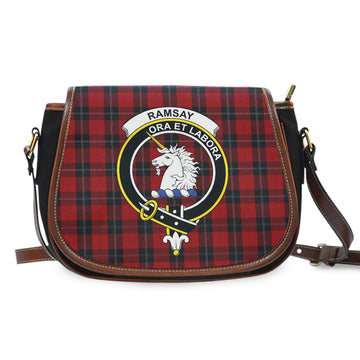Ramsay Tartan Saddle Bag with Family Crest