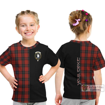 Ramsay Tartan Kid T-Shirt with Family Crest and Half Of Me Style - Tartanvibesclothing Shop