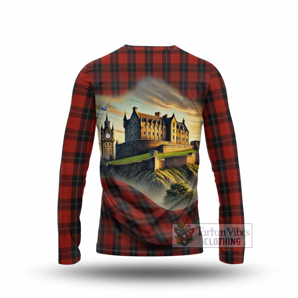 Tartan Vibes Clothing Ramsay Tartan Family Crest Long Sleeve T-Shirt with Scottish Ancient Castle Style