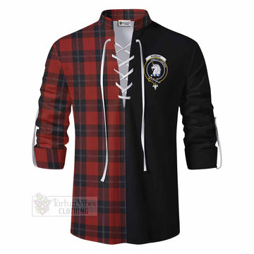 Tartan Vibes Clothing Ramsay Tartan Ghillie Kilt Shirt with Family Crest and Half Of Me Style
