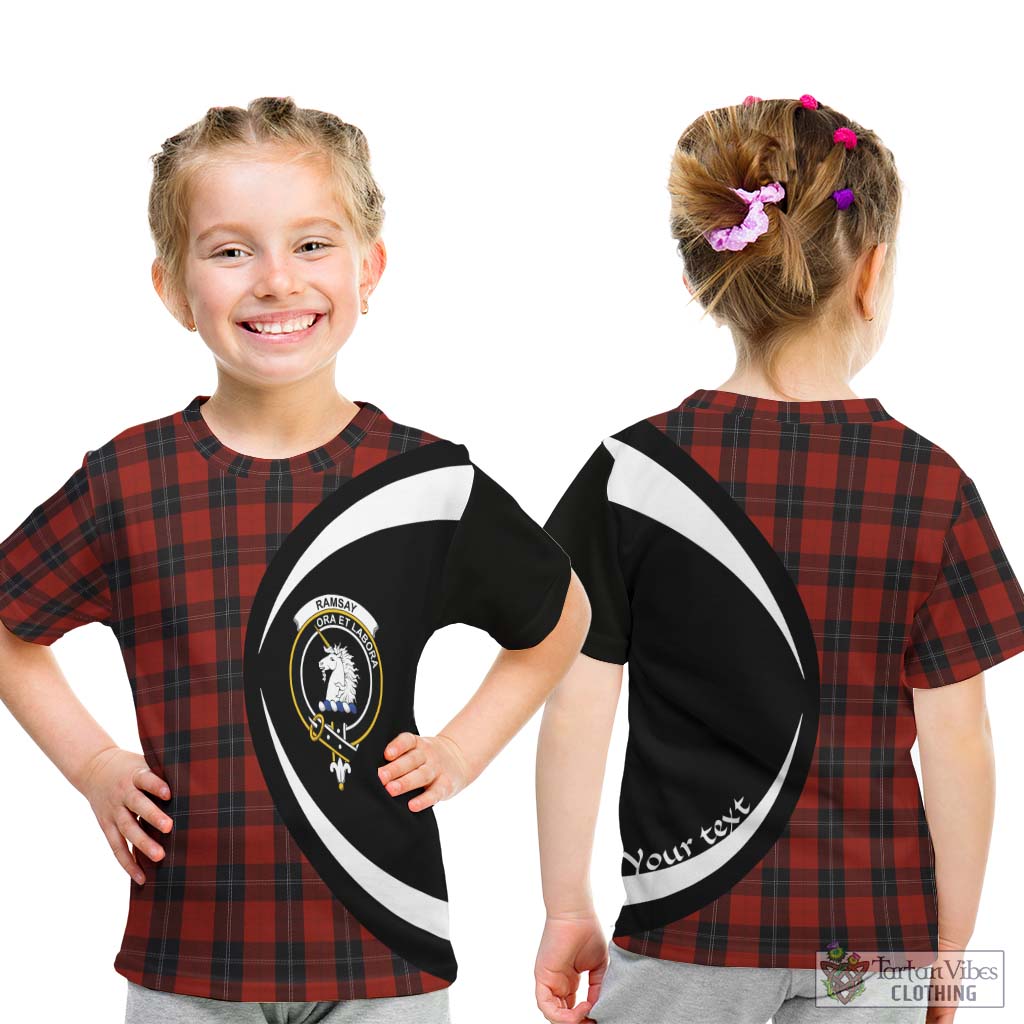 Ramsay Tartan Kid T-Shirt with Family Crest Circle Style - Tartan Vibes Clothing