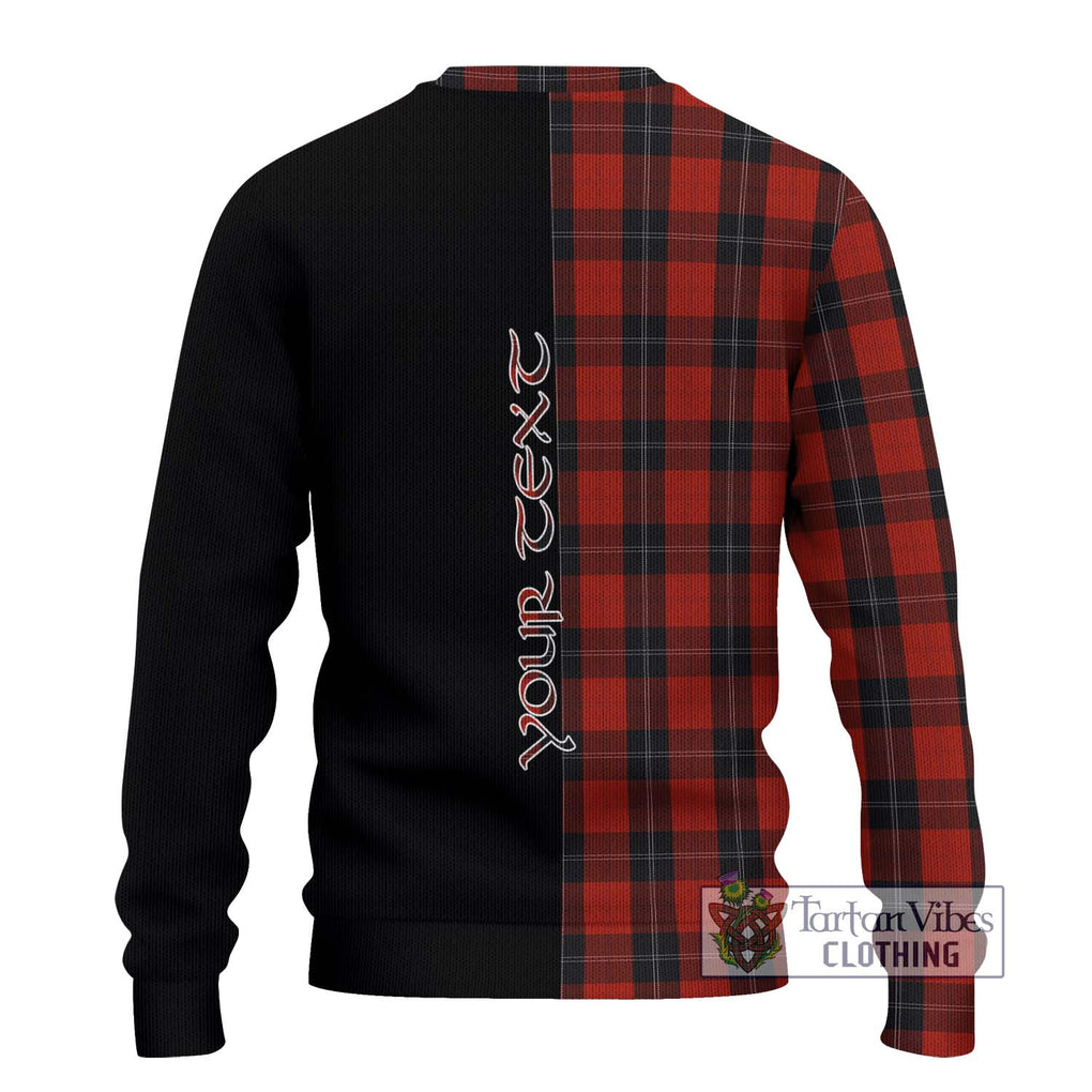 Ramsay Tartan Knitted Sweater with Family Crest and Half Of Me Style - Tartanvibesclothing Shop
