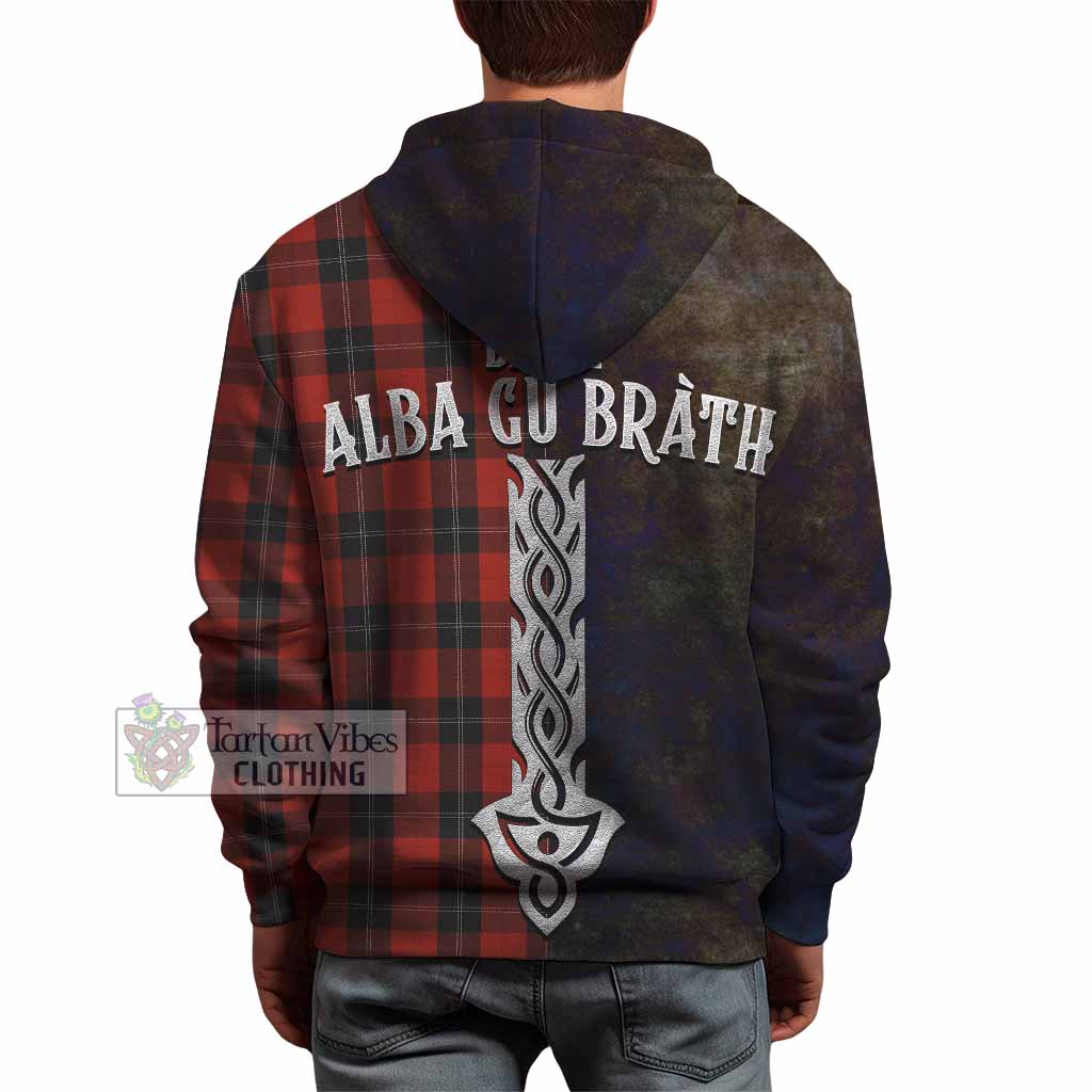 Tartan Vibes Clothing Ramsay Tartan Family Crest Hoodie Alba Gu Brath Be Brave Lion Ancient Style