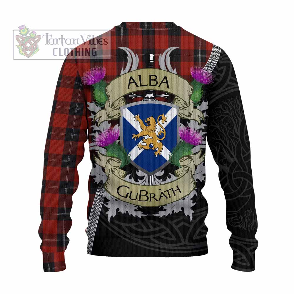 Tartan Vibes Clothing Ramsay Tartan Family Crest Knitted Sweater Lion Rampant Royal Thistle Shield Celtic Inspired