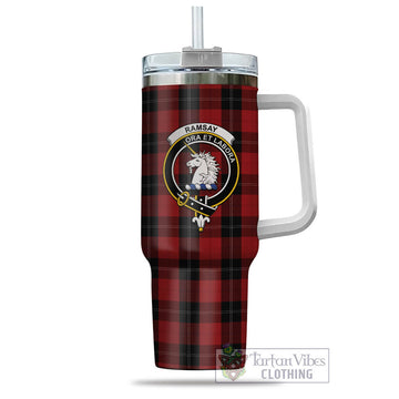 Ramsay Tartan and Family Crest Tumbler with Handle
