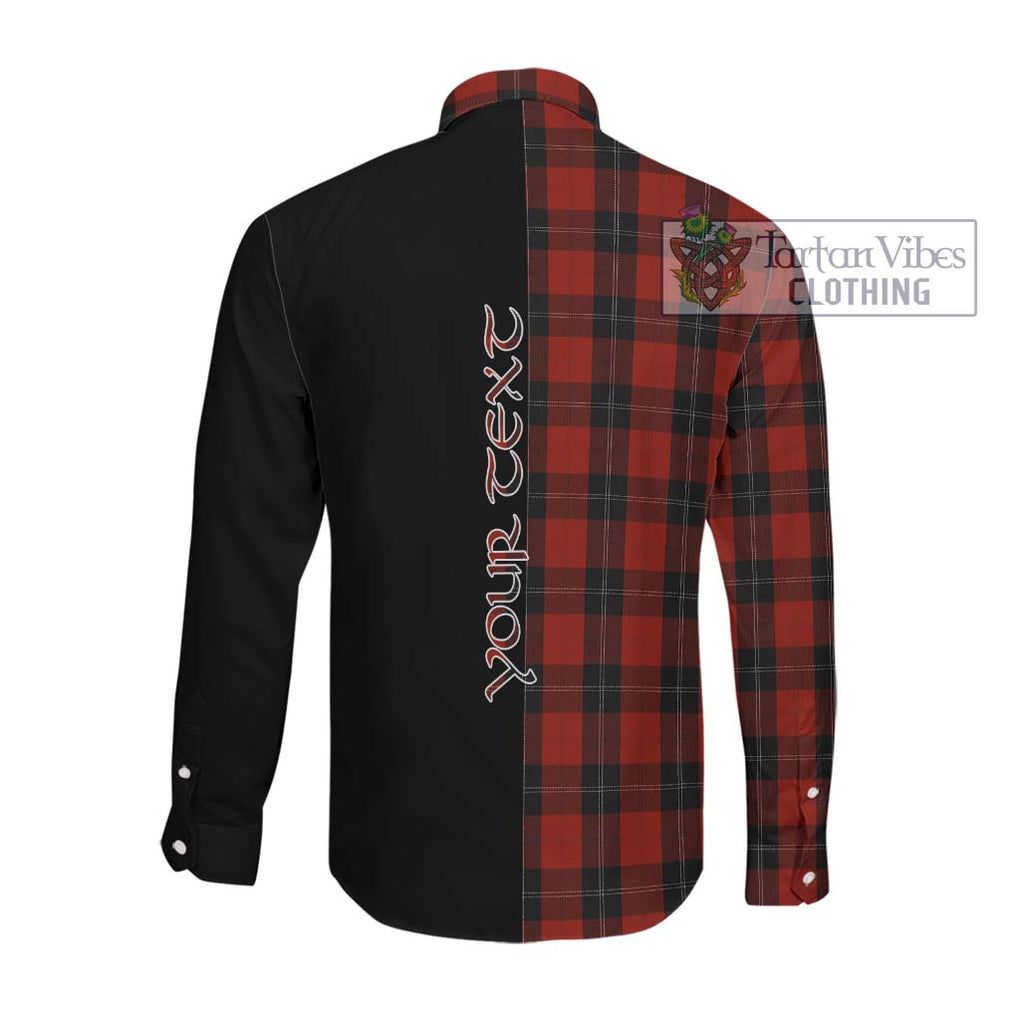Ramsay Tartan Long Sleeve Button Shirt with Family Crest and Half Of Me Style Men's Shirt - Tartanvibesclothing Shop